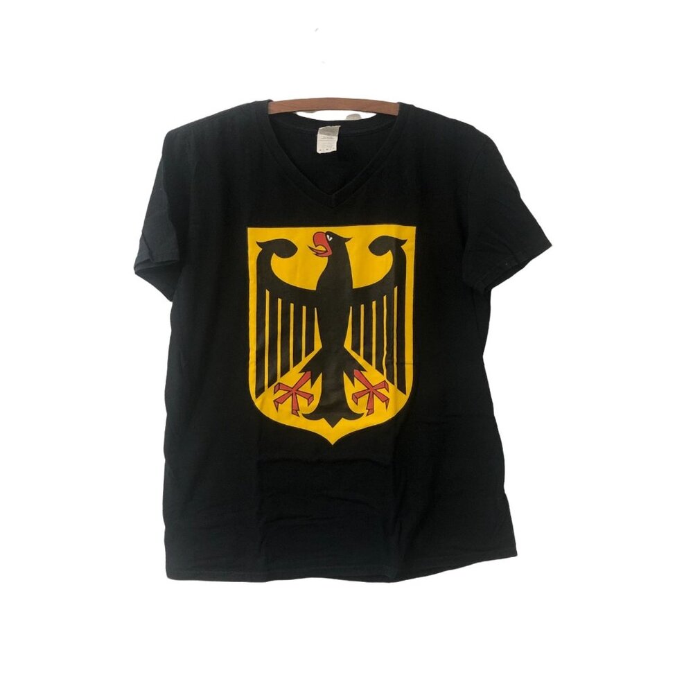 Mens Thunderbird Graphic Front Black Vneck Tshirt Size Medium